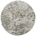 thumbnail image 1 of SAFAVIEH Ocean Amyas Solid Shag Area Rug, Light Grey, 4' x 4' Round, 1 of 10