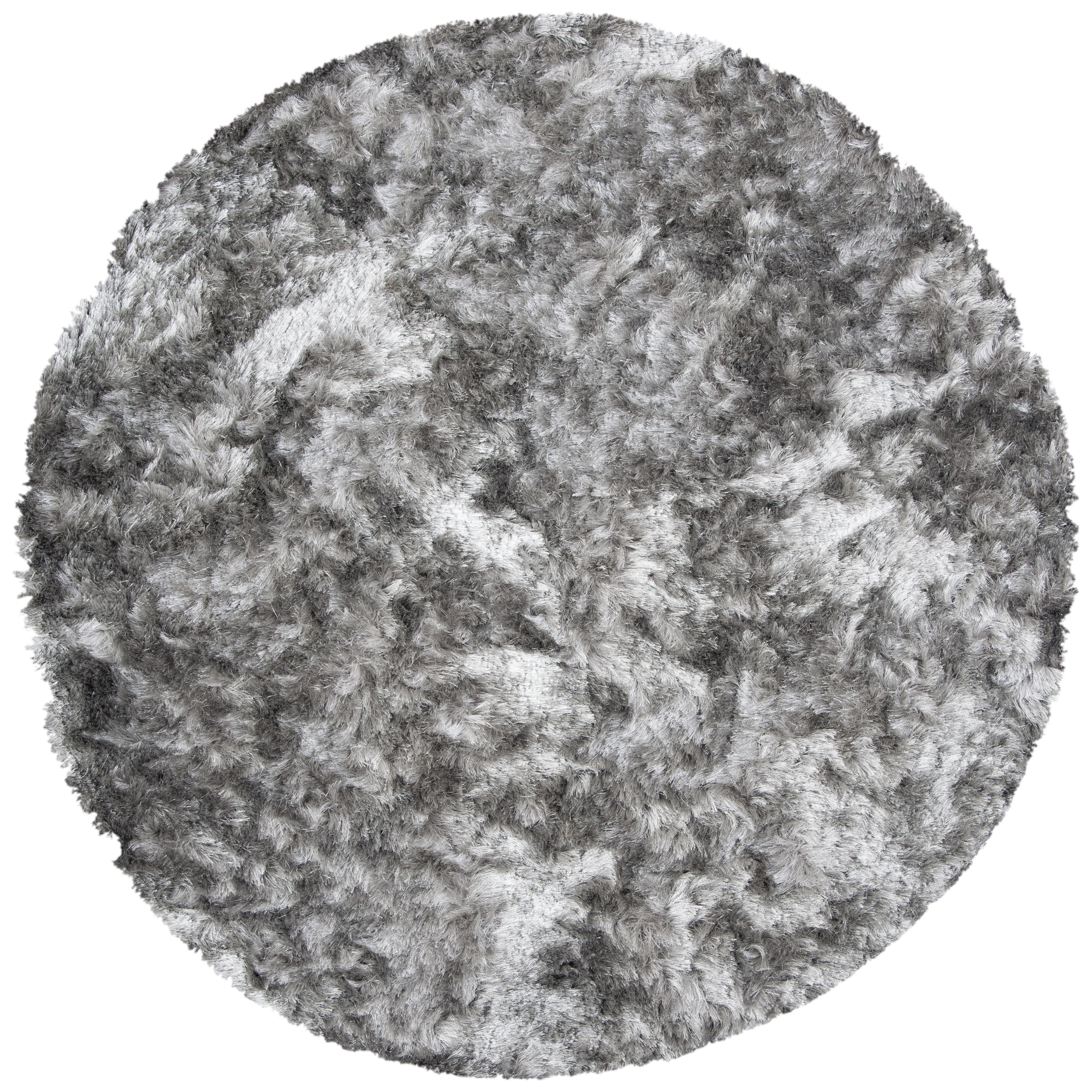 Safavieh Ocean Amyas Solid Shag Area Rug, Silver, 10' x 10' Round