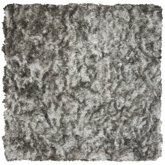 SAFAVIEH Ocean Amyas Solid Shag Area Rug, Silver, 10' x 10' Square