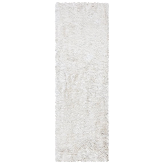 SAFAVIEH Ocean Amyas Solid Shag Runner Rug, Ivory, 2'3" x 14'