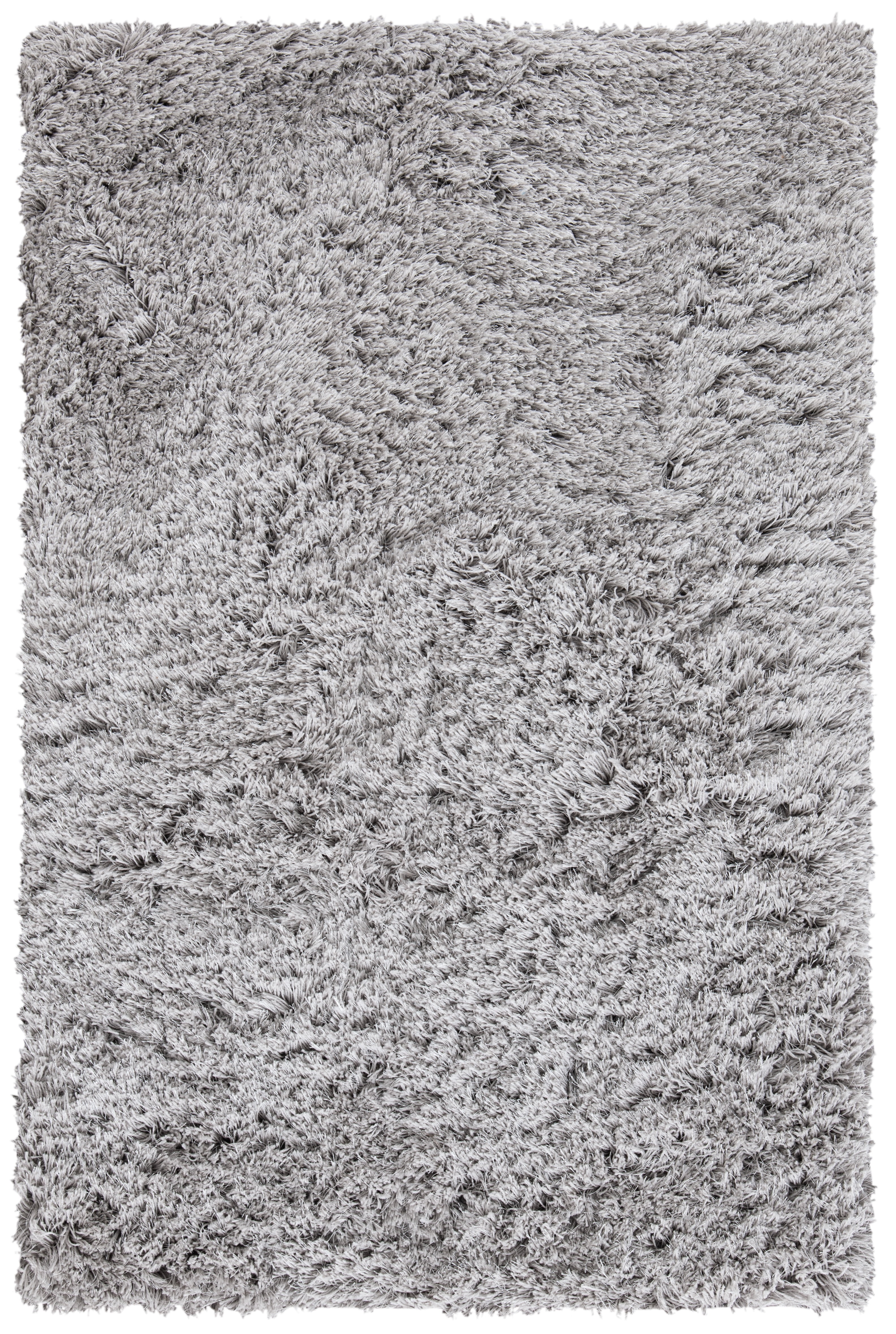 SAFAVIEH Ocean Braxton Solid Polyester Shag Area Rug, Silver, 3' x 5'