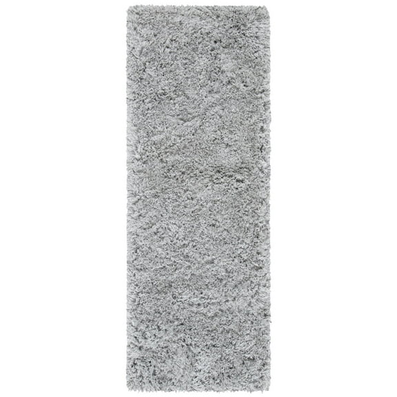 SAFAVIEH Ocean Braxton Solid Shag Runner Rug, Silver, 2'6" x 8'