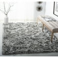 thumbnail image 1 of SAFAVIEH Ocean Trellis Solid Plush Polyester Shag Area Rug, Silver, 6' x 6' Round, 1 of 6