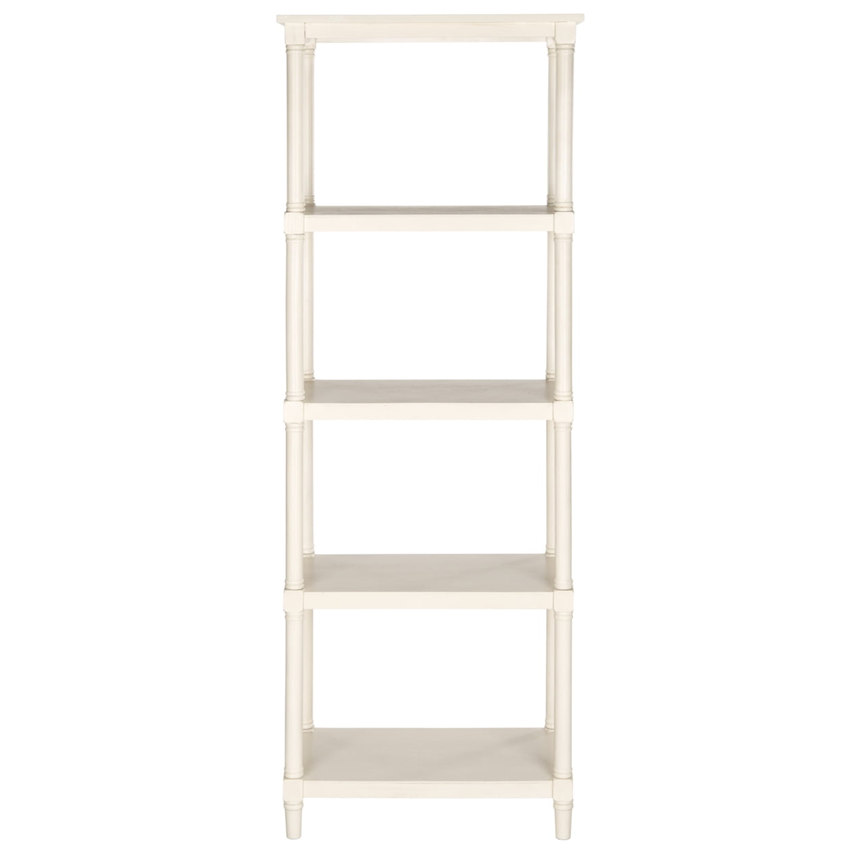 Transitional White Pine 5-Tier Spindle Bookcase