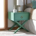 thumbnail image 1 of SAFAVIEH Odilia 1 Drawer Solid Retro Nightstand, Turquoise, 1 of 13
