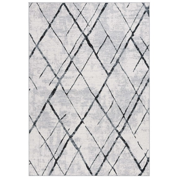 SAFAVIEH Odyssey Dylan Trellis Area Rug, Grey/Black, 5'3" x 7'6"