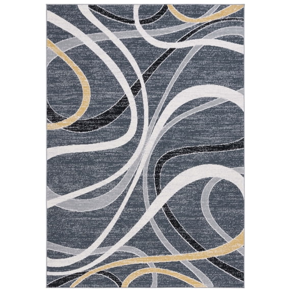 SAFAVIEH Odyssey Dymphna Modern Area Rug, Black/Grey Gold, 5'3" x 7'6"