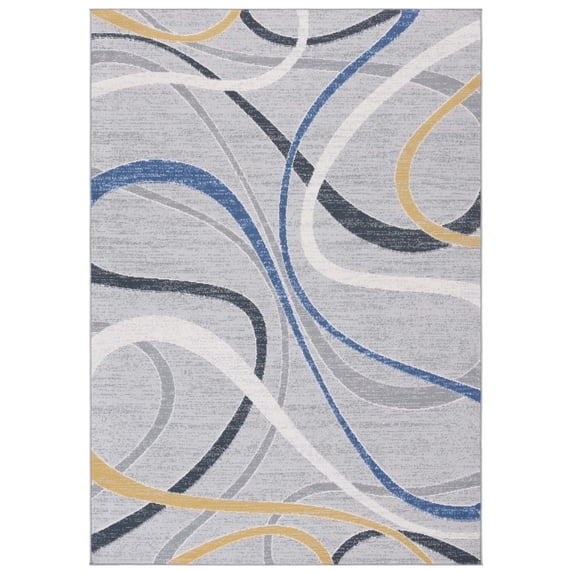 SAFAVIEH Odyssey Dymphna Modern Area Rug, Grey/Blue Gold, 5'3" x 7'6"