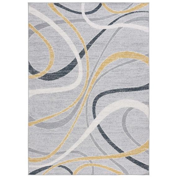 SAFAVIEH Odyssey Dymphna Modern Area Rug, Grey/Gold Ivory, 9' x 12'