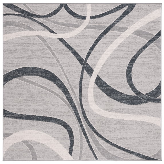 SAFAVIEH Odyssey Dymphna Modern Area Rug, Grey/Ivory, 6'7" x 6'7" Square