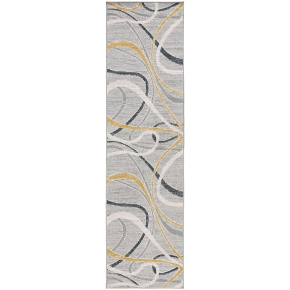 SAFAVIEH Odyssey Dymphna Modern Runner Rug, Grey/Gold Ivory, 2'2" x 8'