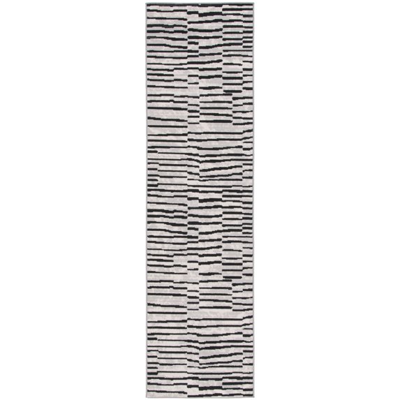 SAFAVIEH Odyssey Dzvezda Stripe Runner Rug, Grey/Black, 2'2" x 8'