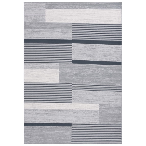 SAFAVIEH Odyssey Dzvonko Modern Area Rug, Grey/Black Ivory, 5'3" x 7'6"