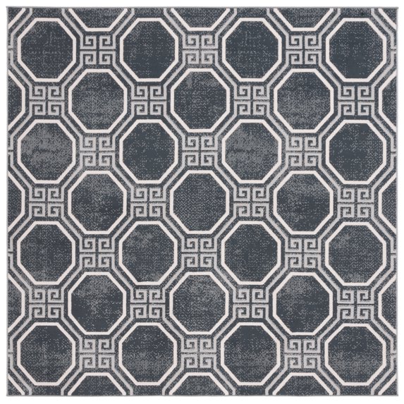 SAFAVIEH Odyssey Eadaoin Trellis Area Rug, Black/Grey, 6'7" x 6'7" Square