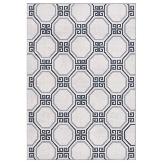 SAFAVIEH Odyssey Eadaoin Trellis Area Rug, Ivory/Grey, 5'3" x 7'6"