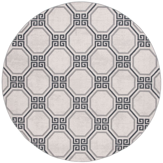 SAFAVIEH Odyssey Eadaoin Trellis Area Rug, Ivory/Grey, 6'7" x 6'7" Round