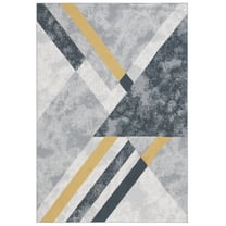 SAFAVIEH Odyssey Eamon Modern Area Rug, Grey/Gold Black, 5'3" x 7'6"