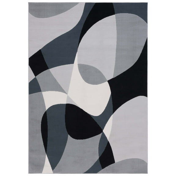 SAFAVIEH Odyssey Earl Modern Area Rug, Grey/Black Ivory, 5'3" x 7'6"