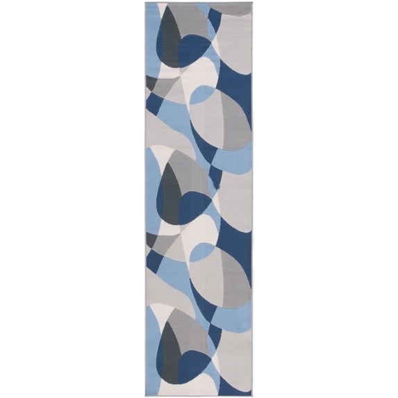 SAFAVIEH Odyssey Earl Modern Runner Rug, Grey/Blue Navy, 2'2" x 8'