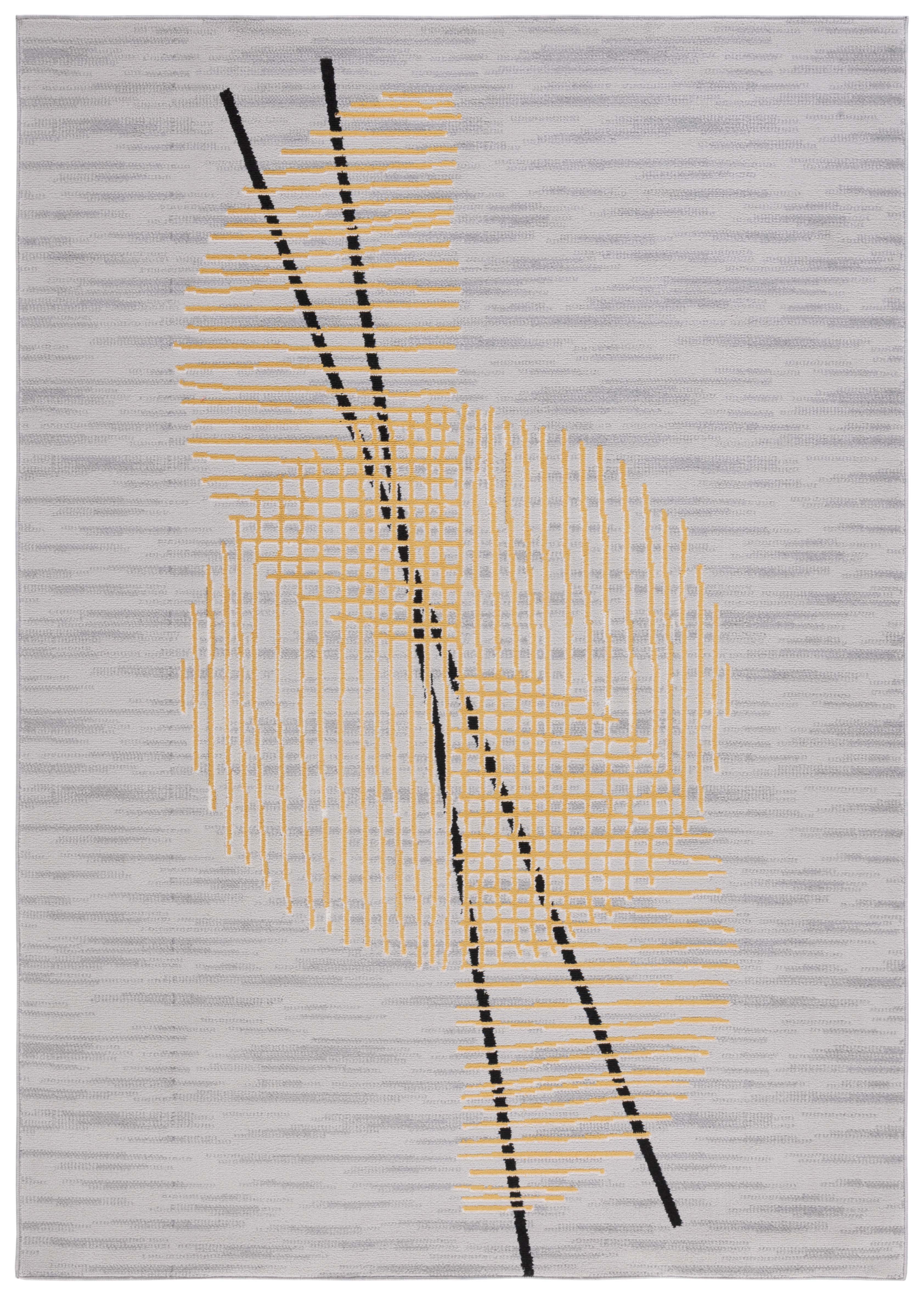SAFAVIEH Odyssey Eason Modern Area Rug, Grey/Gold, 4' x 6'