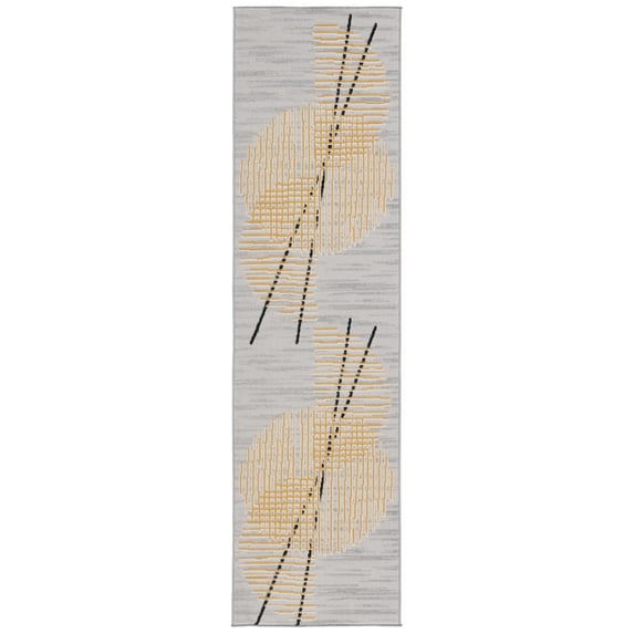 SAFAVIEH Odyssey Eason Modern Runner Rug, Grey/Gold, 2'2" x 8'