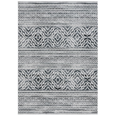 SAFAVIEH Odyssey Edden Aztec Area Rug, Black/Ivory, 5'3" x 7'6"