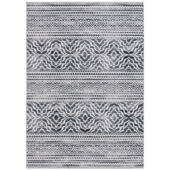SAFAVIEH Odyssey Edden Aztec Area Rug, Black/Ivory, 9' x 12'
