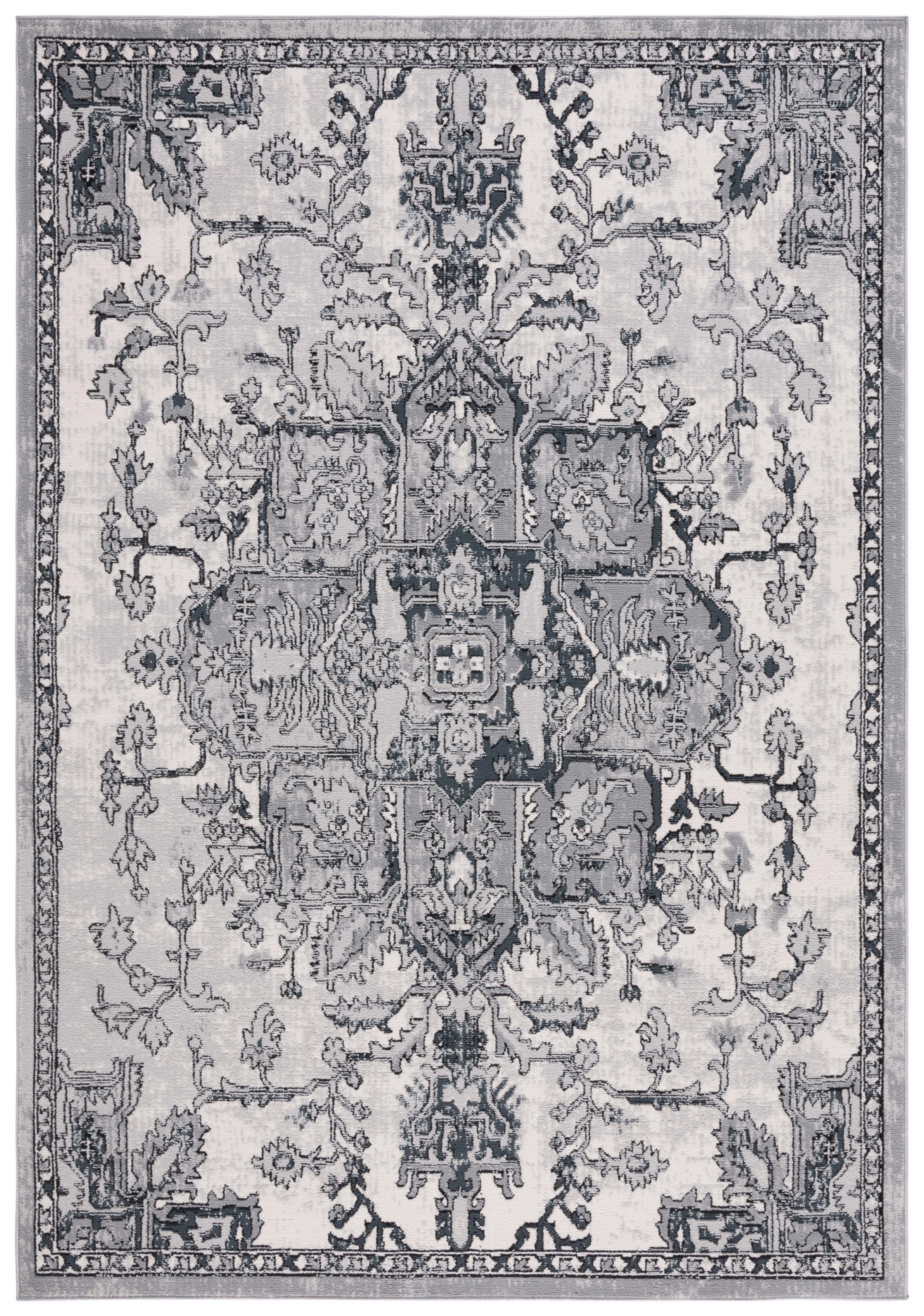 SAFAVIEH Odyssey Edith Floral Area Rug, Grey/Dark Grey, 4' x 6'