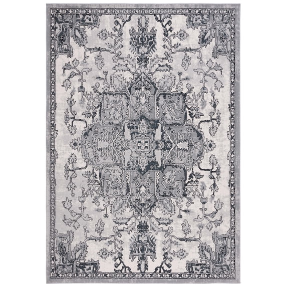 SAFAVIEH Odyssey Edith Floral Area Rug, Grey/Dark Grey, 4' x 6'