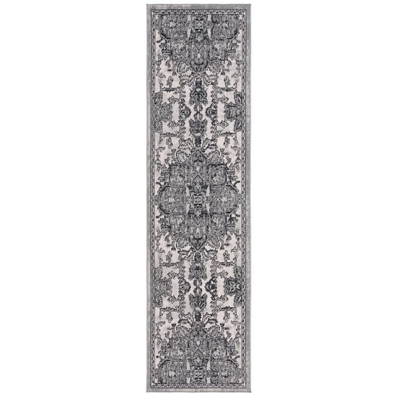 SAFAVIEH Odyssey Edith Floral Runner Rug, Grey/Dark Grey, 2'2" x 8'