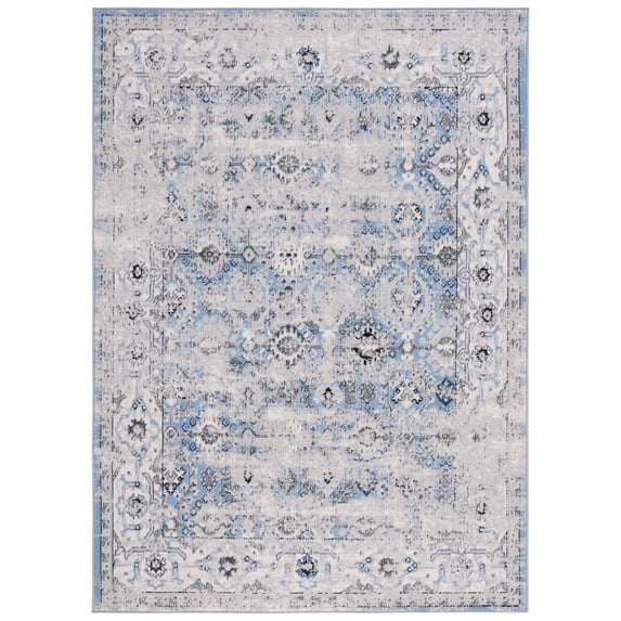 SAFAVIEH Odyssey Edmond Damask Area Rug, Grey/Light Blue, 8' x 10'