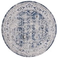thumbnail image 1 of SAFAVIEH Odyssey Edmond Damask Polyester Area Rug, Grey/Navy, 6'7" x 6'7" Round, 1 of 8