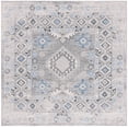 thumbnail image 1 of SAFAVIEH Odyssey Edna Damask Polyester Area Rug, Grey/Light Blue, 6'7" x 6'7" Square, 1 of 3