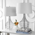 thumbnail image 1 of SAFAVIEH Olga Modern 28 In. High Table Lamp, Silver, Set of 2, 1 of 6
