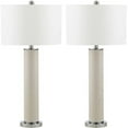 thumbnail image 1 of SAFAVIEH Ollie 31.5 in. H Faux Column Table Lamp, Cream Faux Woven Leather, Set of 2, 1 of 6