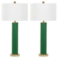 thumbnail image 1 of SAFAVIEH Ollie 31.5 in. H Faux Column Table Lamp, Dark Green Faux Alligator, Set of 2, 1 of 3