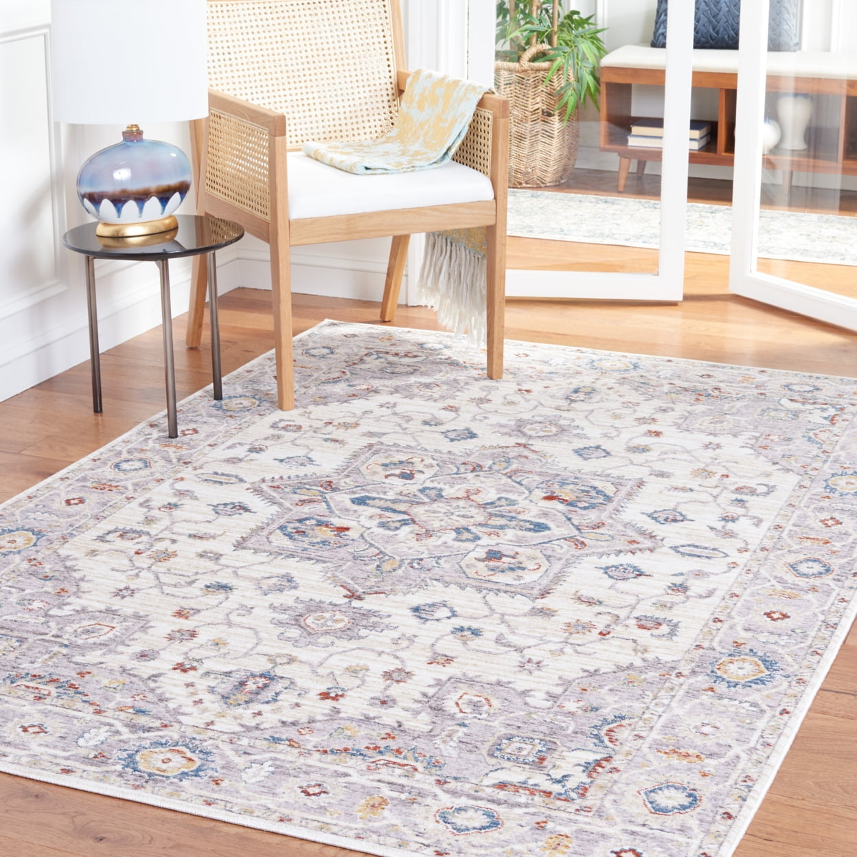 SAFAVIEH Olympia Bari Traditional Area Rug, Grey/Ivory, 5' x 8