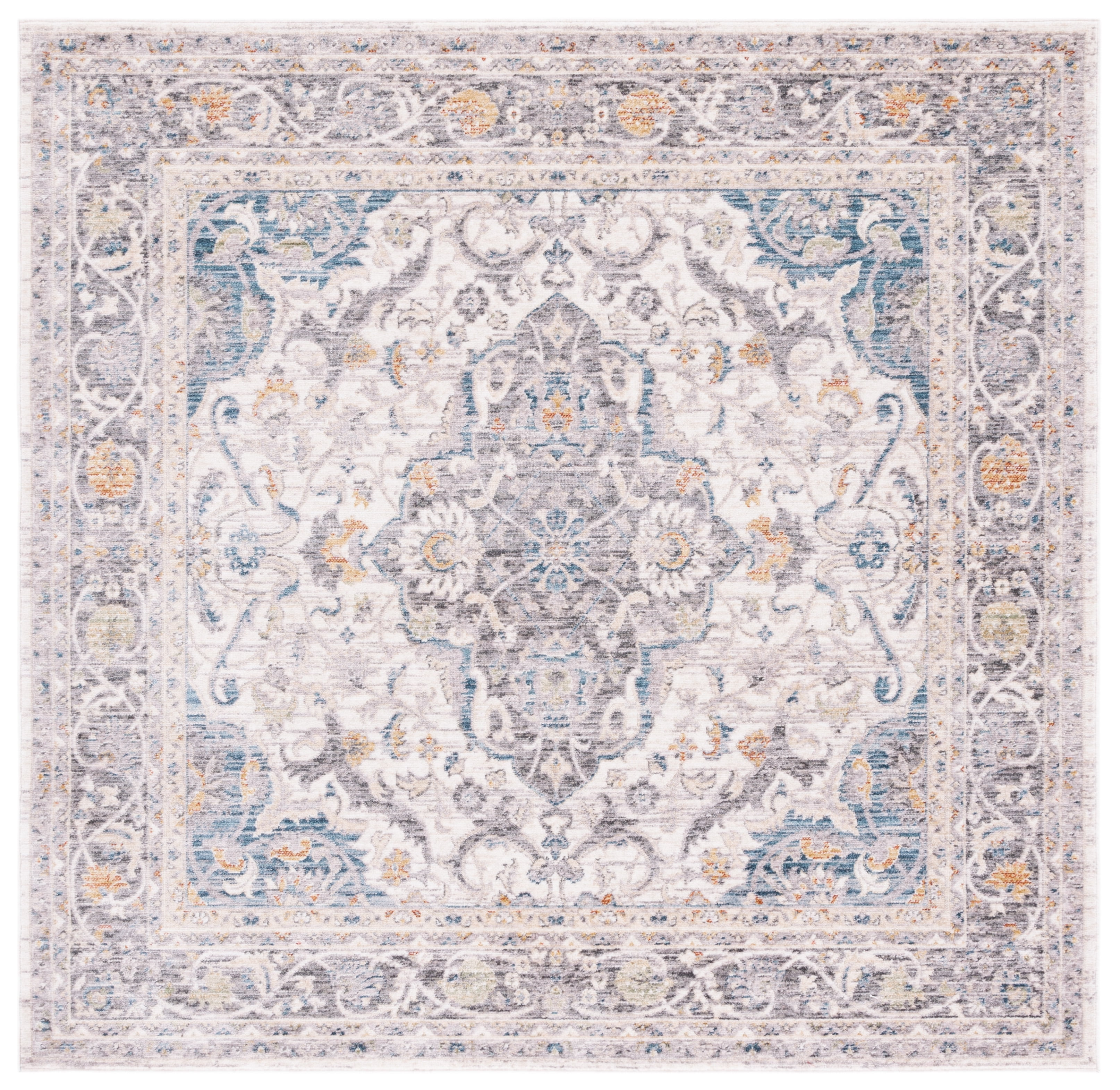Olympia 6' x 6' Square Gray Synthetic Area Rug