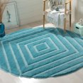 thumbnail image 1 of SAFAVIEH Olympia Isaiah Geometric Polyester Shag Area Rug, Blue, 6'7" x 6'7" Round, 1 of 7