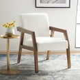 thumbnail image 1 of SAFAVIEH Olyvar Modern Style Wood Arm Accent Chair, White, 1 of 7