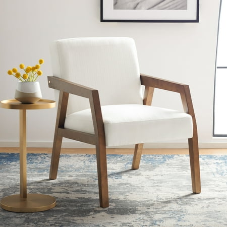 SAFAVIEH Olyvar Modern Style Wood Arm Accent Chair, White