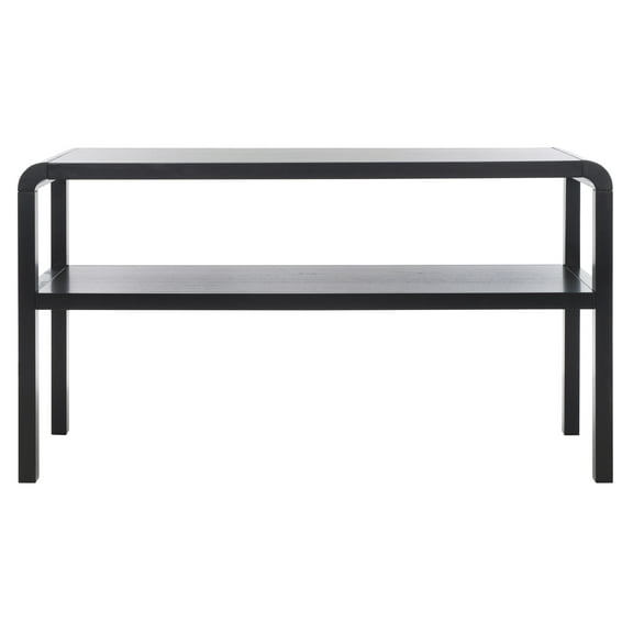 SAFAVIEH Omara Modern Style 2 Tier Console Table, Black (53.4 in. W x 16.9 in. D x 30.2 in. H)