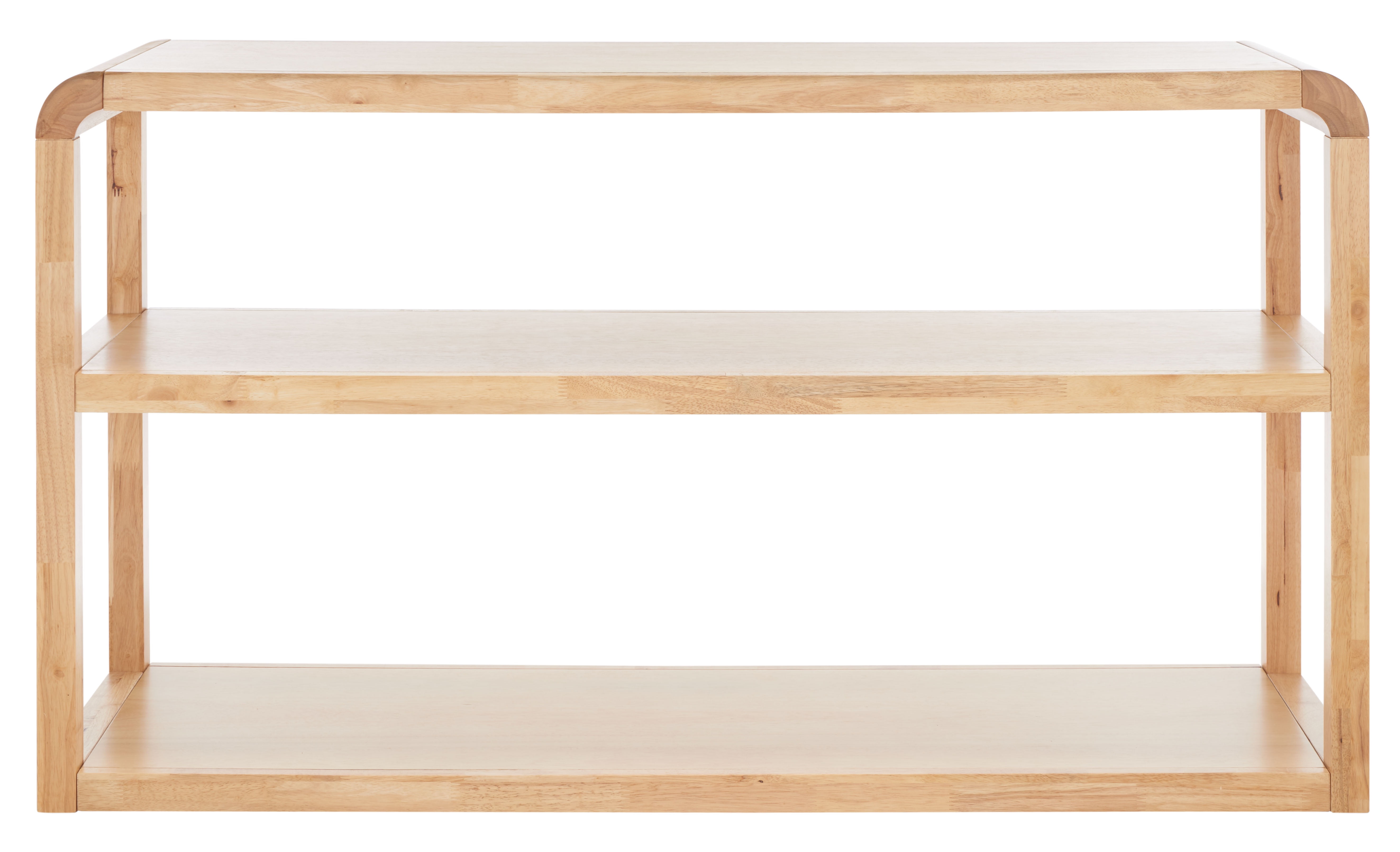 Omara Modern 3-Tier Black Rubberwood Console Table with Storage