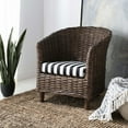 thumbnail image 1 of SAFAVIEH Omni Bohemian Nautical Rattan Barrel Chair with Cushion, Brown/Black, 1 of 10
