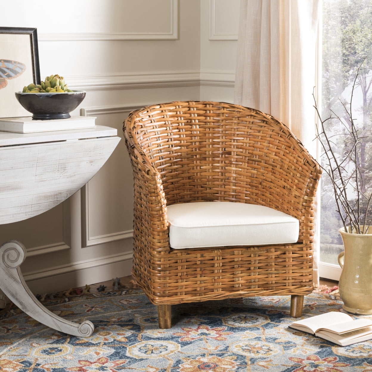 Safavieh omni rattan barrel chair deals