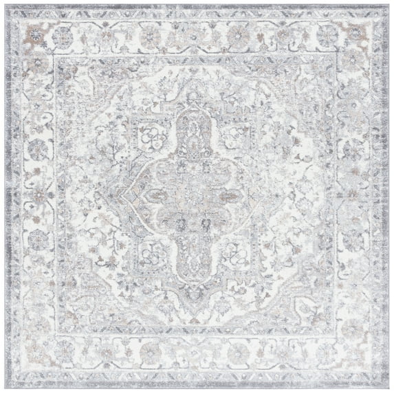 SAFAVIEH Opal Daithi Oriental Area Rug, Grey/Ivory, 6'7" x 6'7" Square