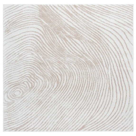 SAFAVIEH Opal Dederick Abstract Area Rug, Ivory/Beige, 6'7" x 6'7" Square