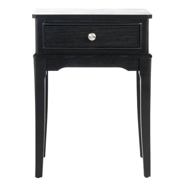SAFAVIEH Opal French Black Rectangle Wood Storage End Table (17 in. W x 13 in. D x 23.5 in. H)