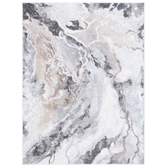 SAFAVIEH Opal Greta Abstract Area Rug, Ivory/Grey, 4' x 6'