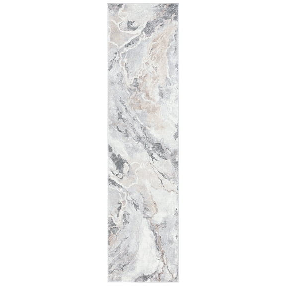 SAFAVIEH Opal Greta Abstract Runner Rug, Ivory/Grey, 2'3" x 9'